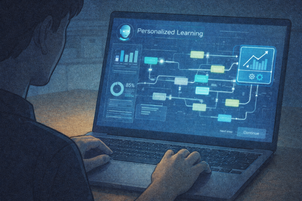 Student using personalized AI learning system