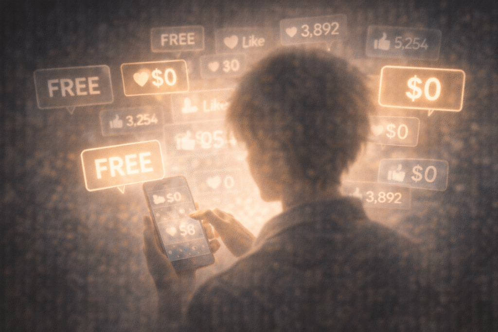 Psychological bias triggered by free digital offers