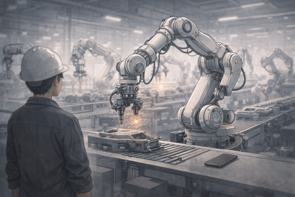 Robots replacing human labor in modern workplace