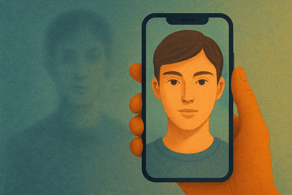 selfie and digital identity reflection
