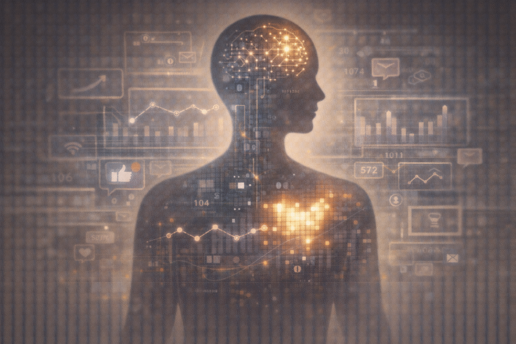 Visualization of human desire shaped by algorithms and data patterns