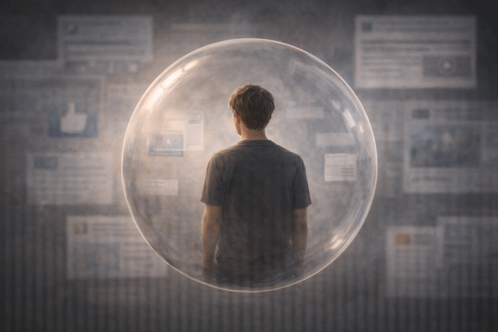 Filter bubble created by algorithmic recommendation systems