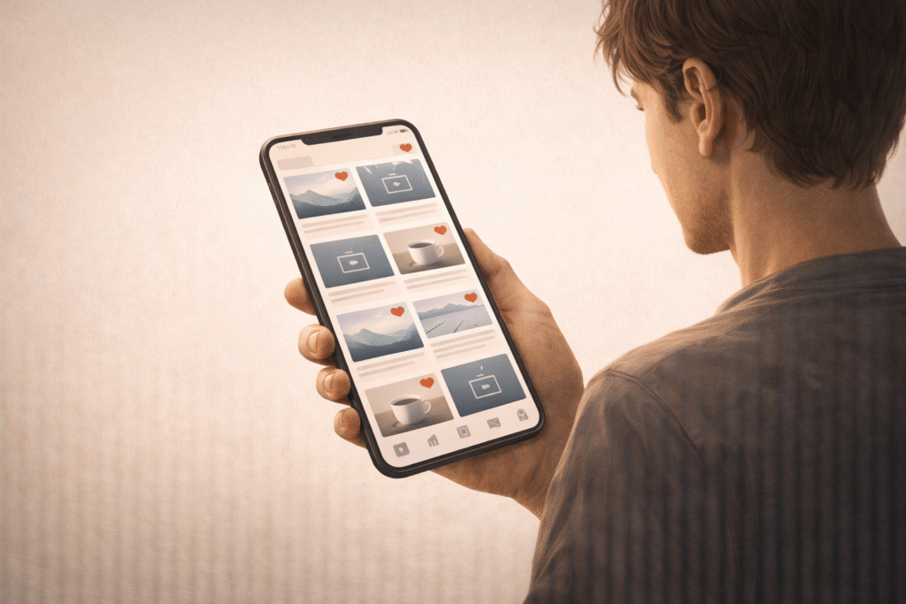 Personalized content feed shaped by recommendation algorithms