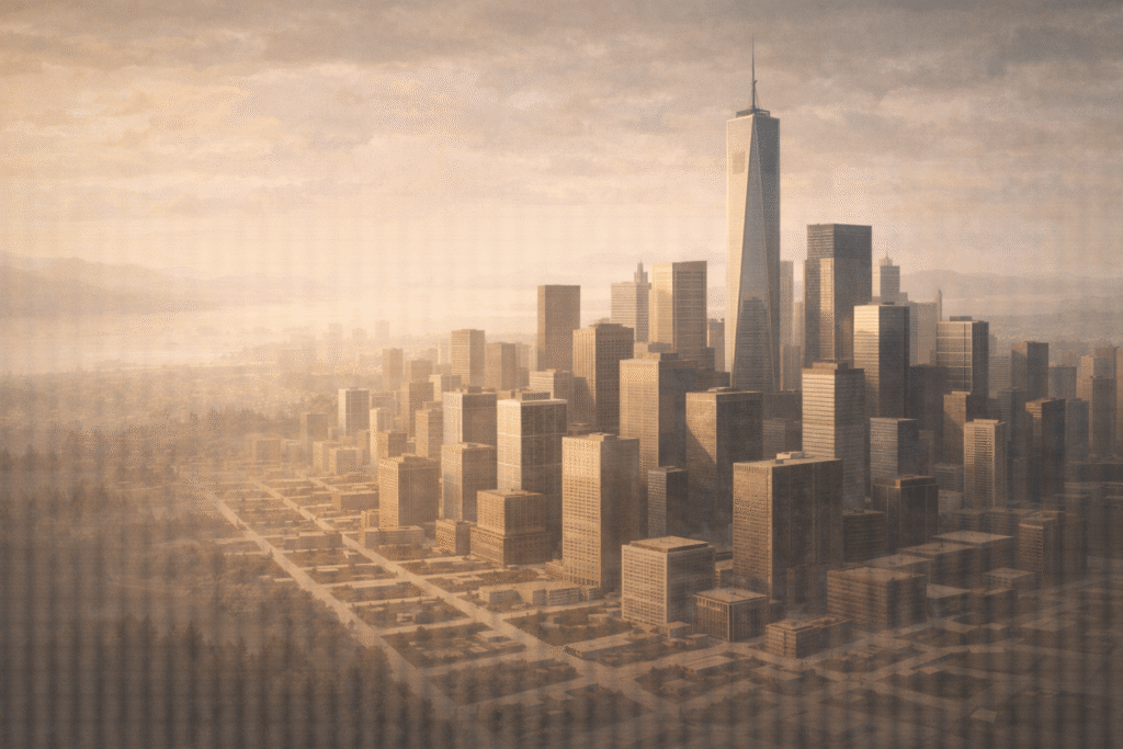 Modern civilization depicted as a hierarchical and ordered system