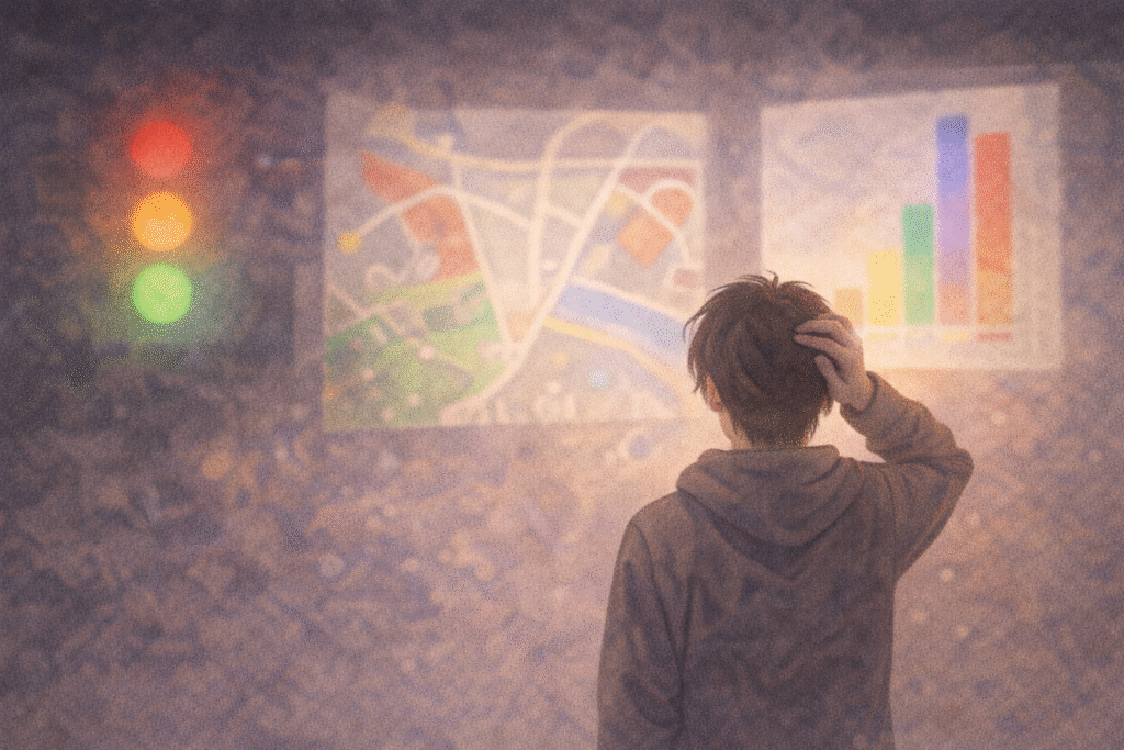 Color-based information causing confusion for a user with color vision deficiency