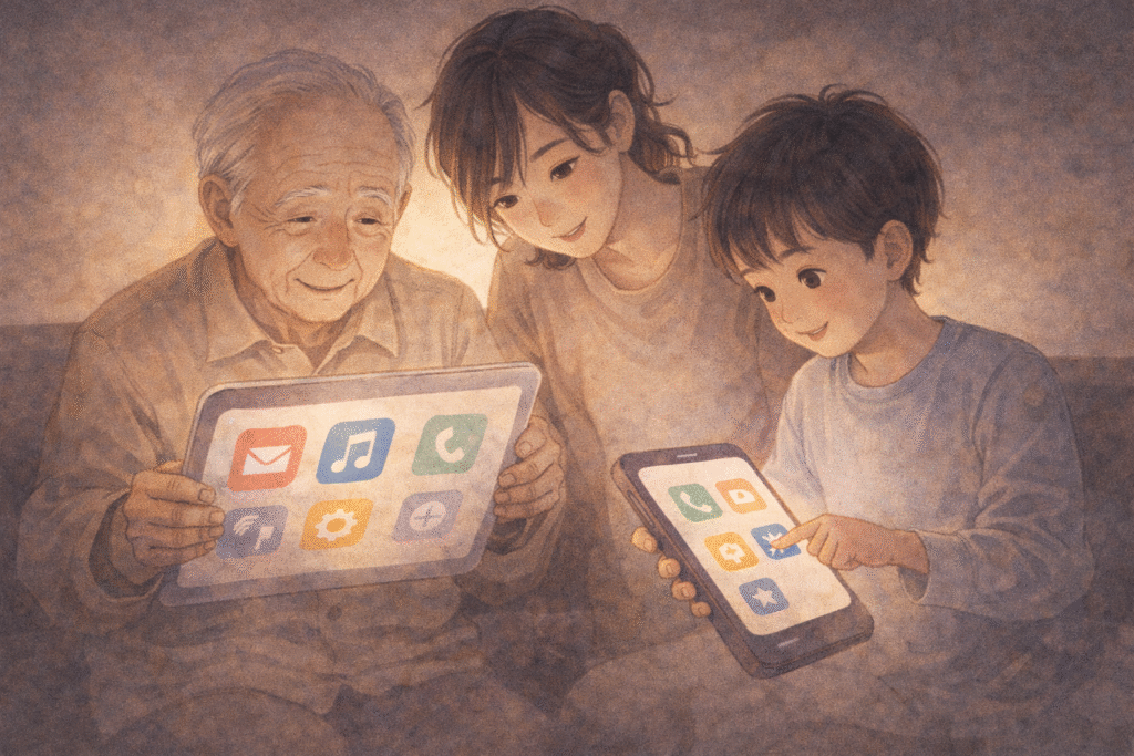 Inclusive digital design allowing people of all ages to use technology comfortably