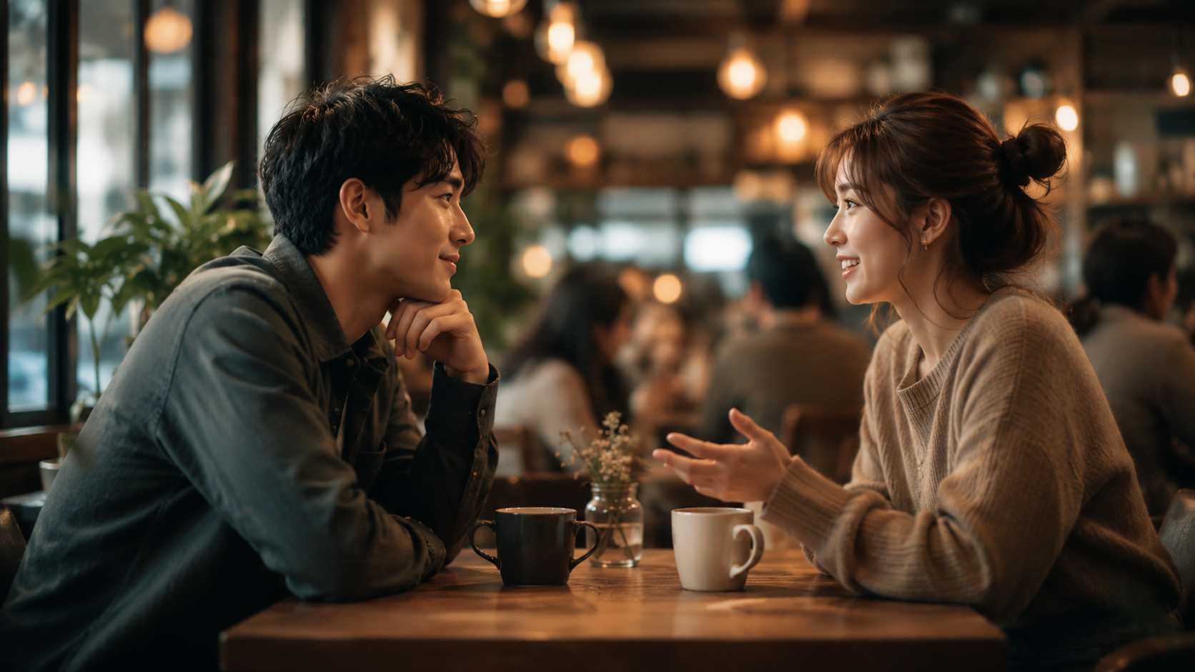 warm conversation showing social attractiveness