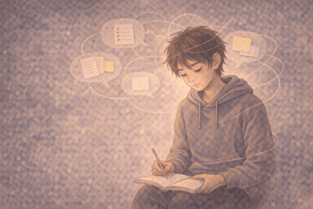 A person immersed in quiet self-reflection without external distractions