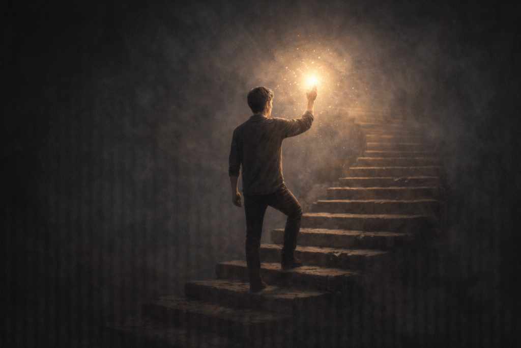 Conceptual illustration of Nietzsche’s Übermensch as a figure of self-overcoming