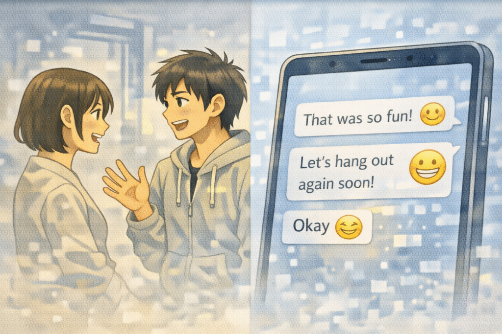 Emoji replacing facial expression in digital communication