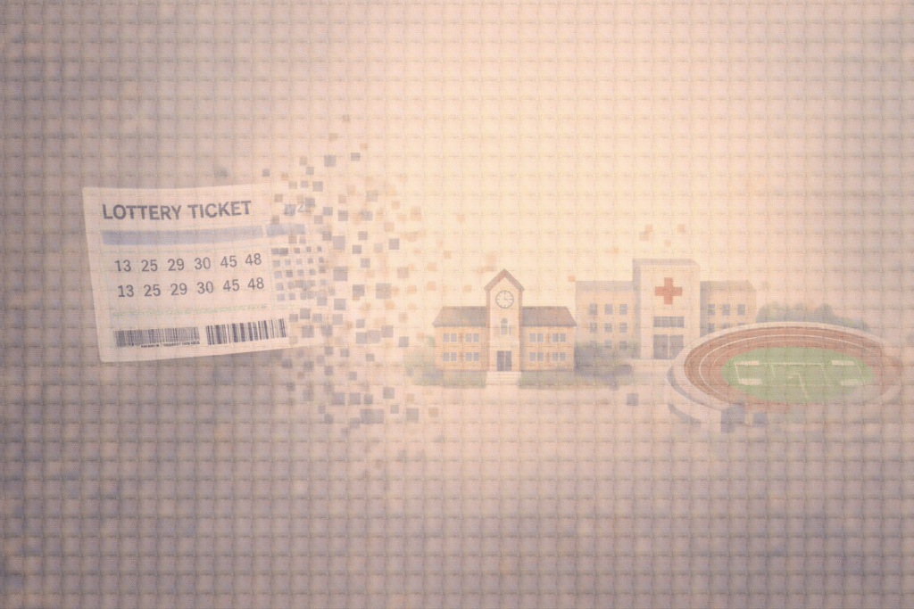 Lottery tickets transforming into public service symbols