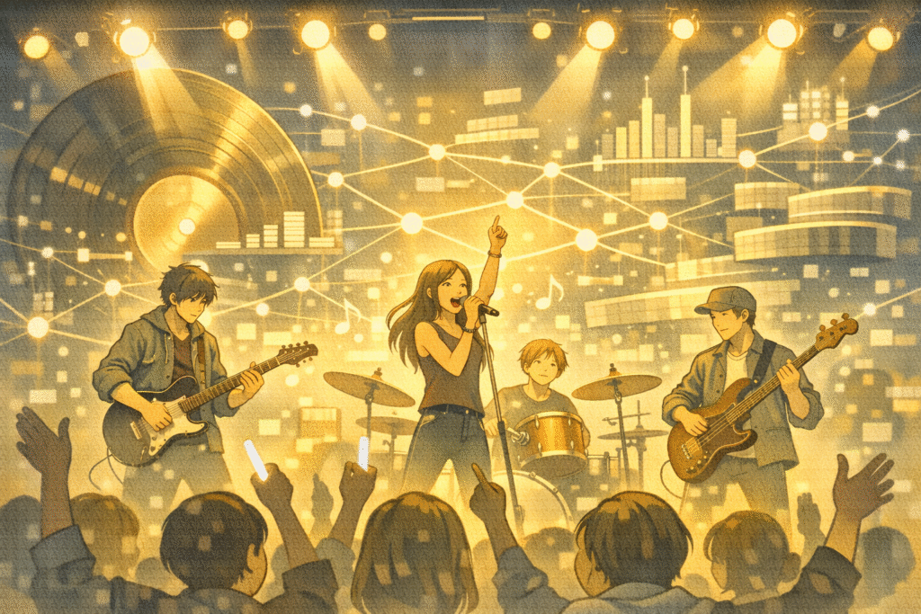 Music performance framed within global industry structures