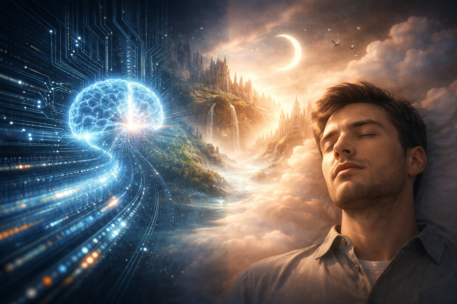 AI and human dreaming contrast