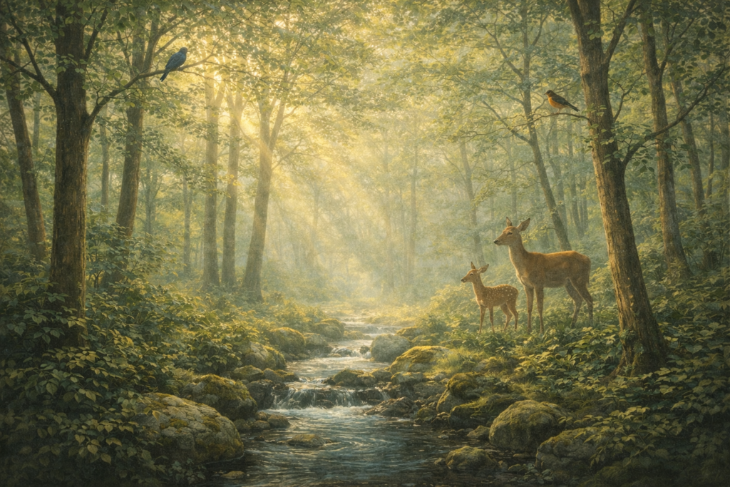 forest ecosystem showing balance and coexistence Insert Position