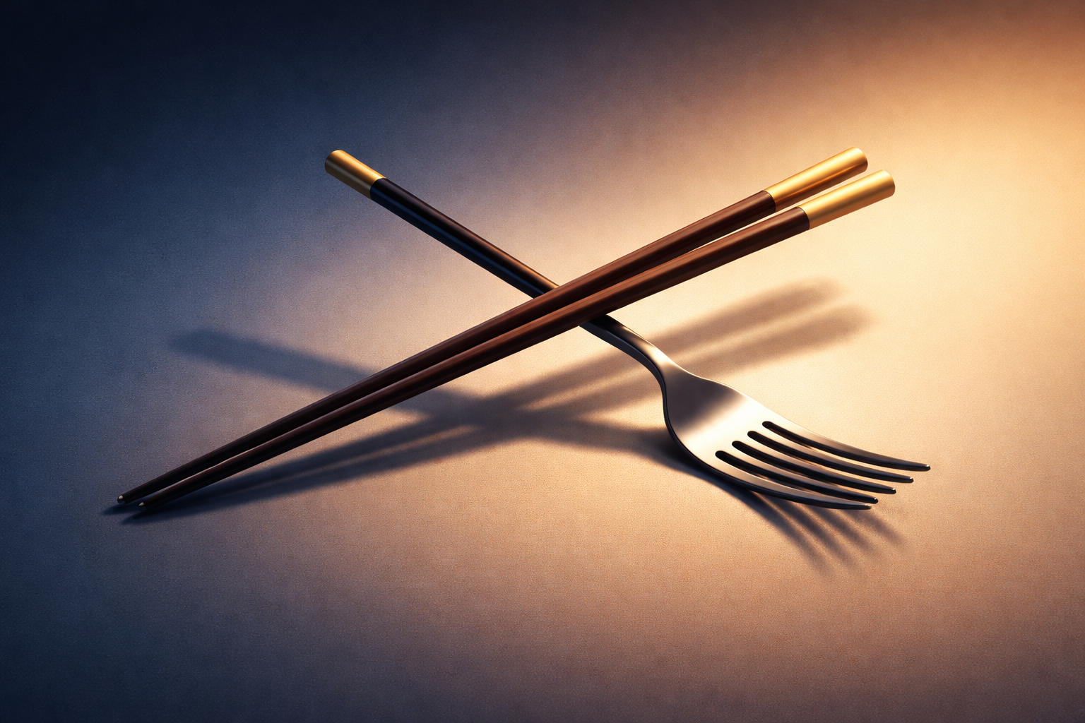 symbolic illustration of cultural fusion between cultures