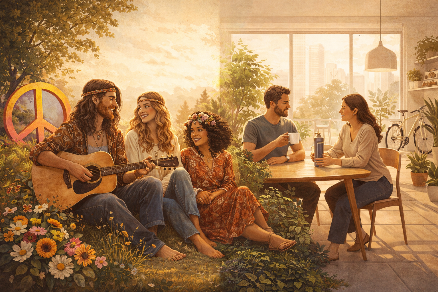 transition from hippie culture to modern lifestyle