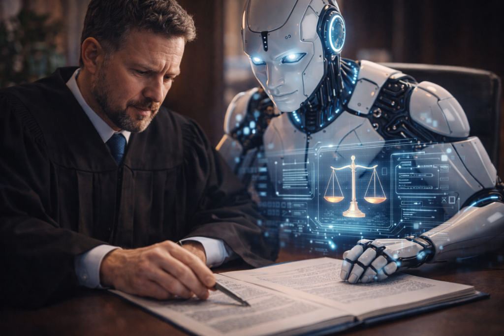 human and AI shaping future law