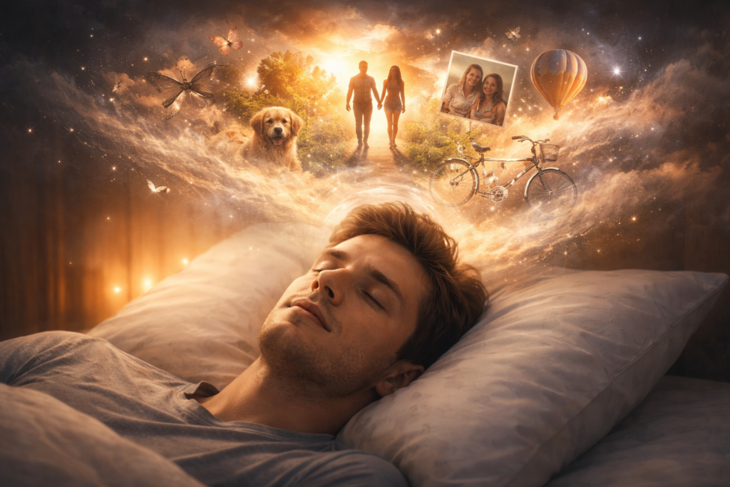 human dreaming with emotional imagery