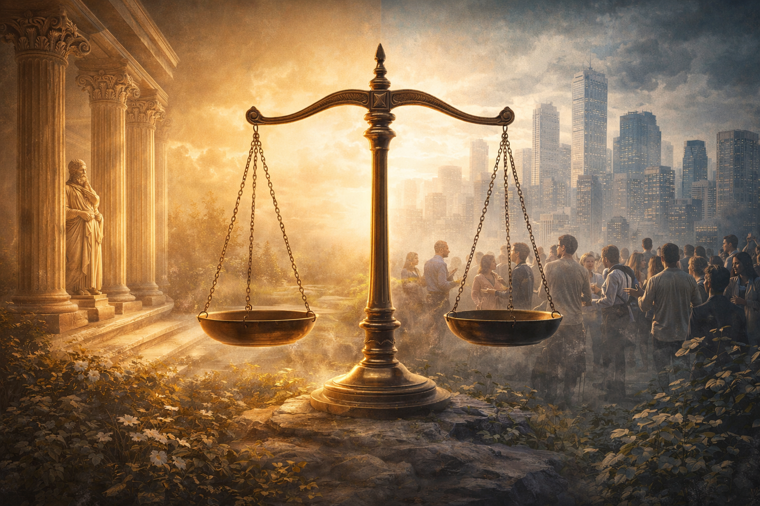 justice concept balance truth and society