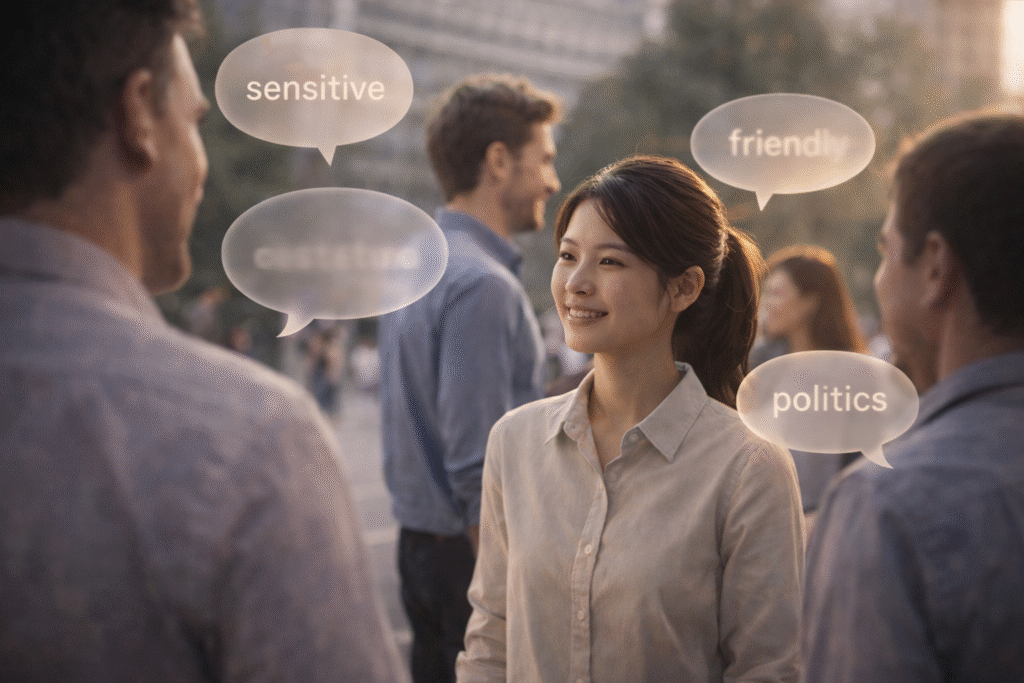 People speaking with blurred taboo words