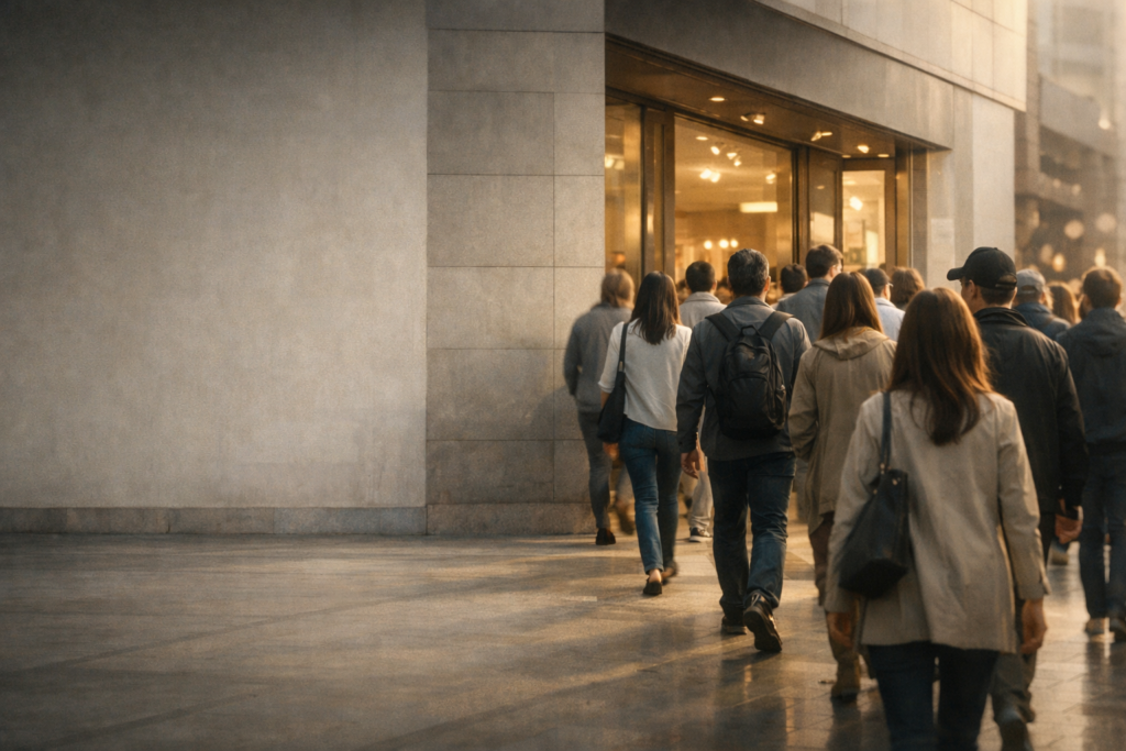 people unconsciously moving to the right side