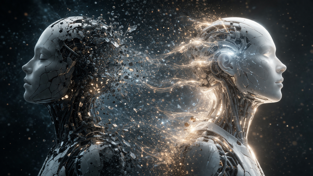 AI identity dissolving and reforming