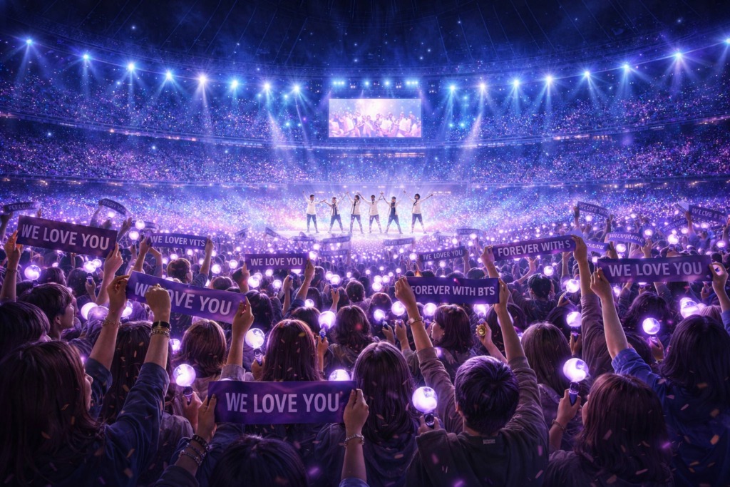 fans participating in modern concert together