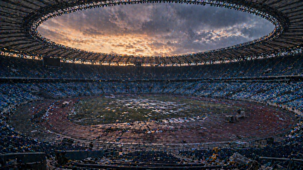 empty stadium after sports event