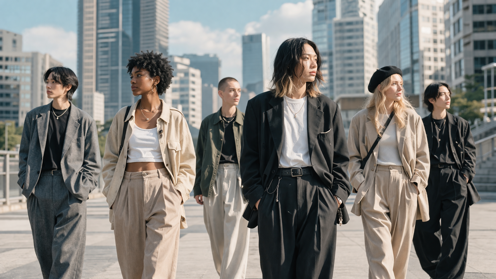 people wearing gender neutral fashion