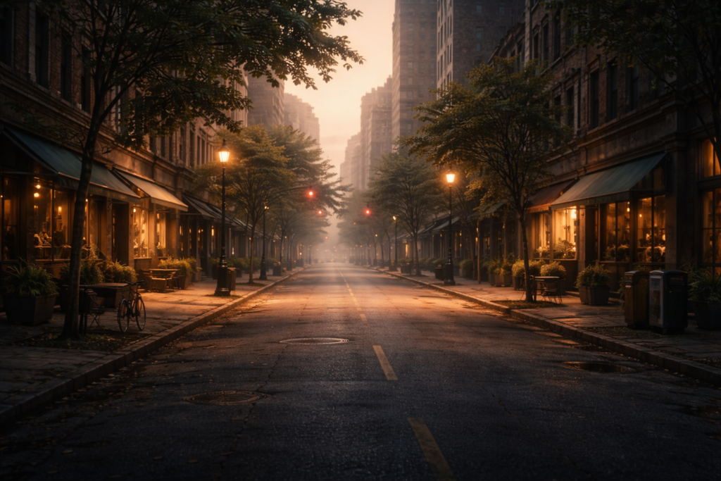 empty city street without humans