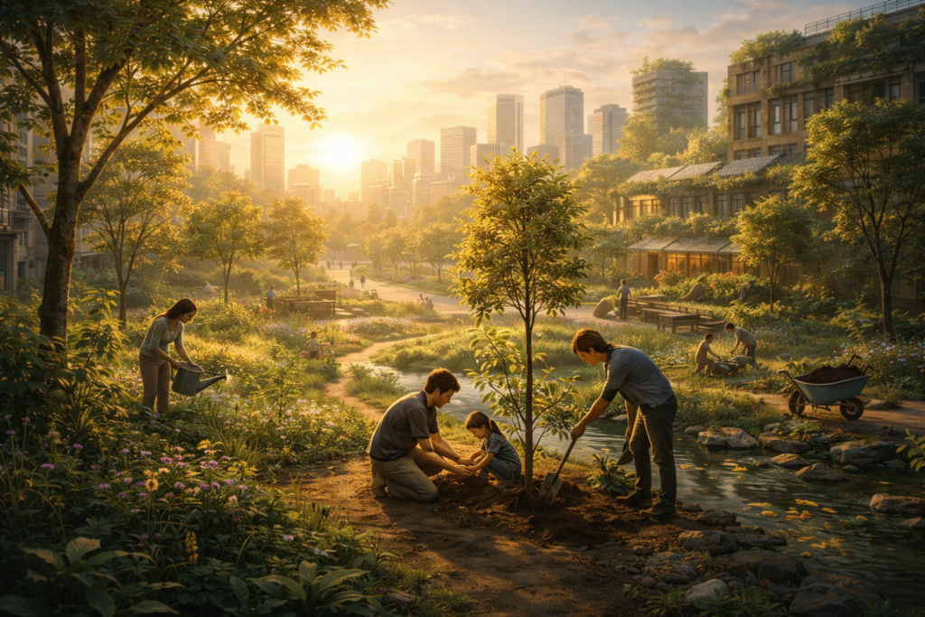 humans and nature living in harmony