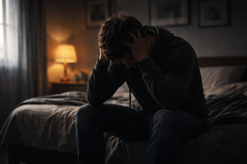 person alone in emotional pain