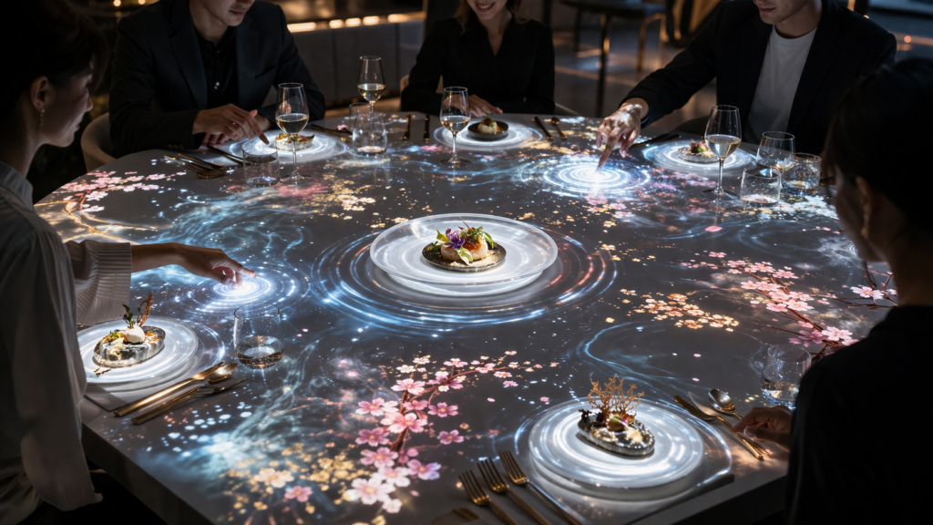 interactive dining projection experience