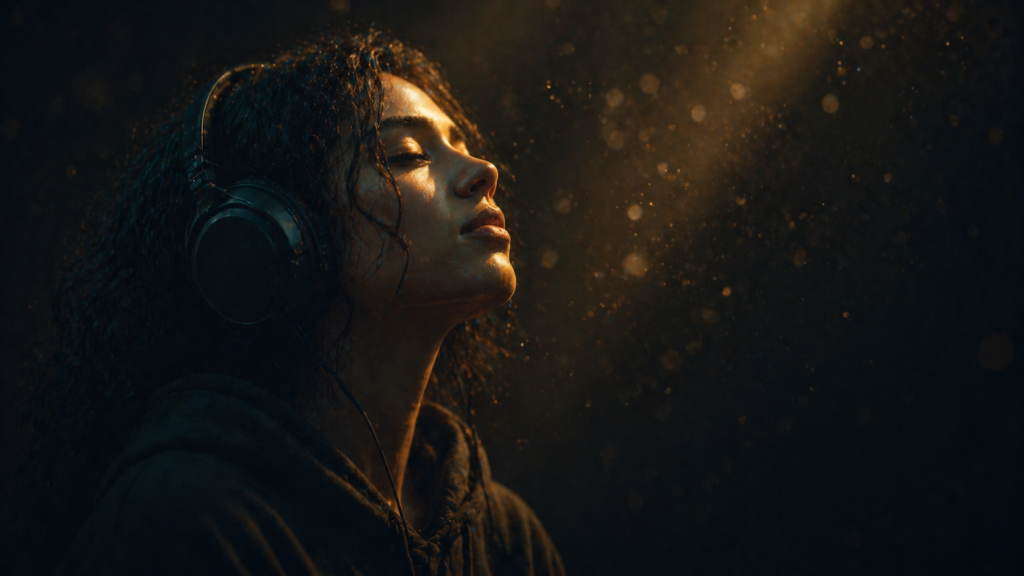person listening music emotional immersion