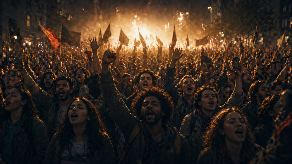 protest crowd singing social change movement