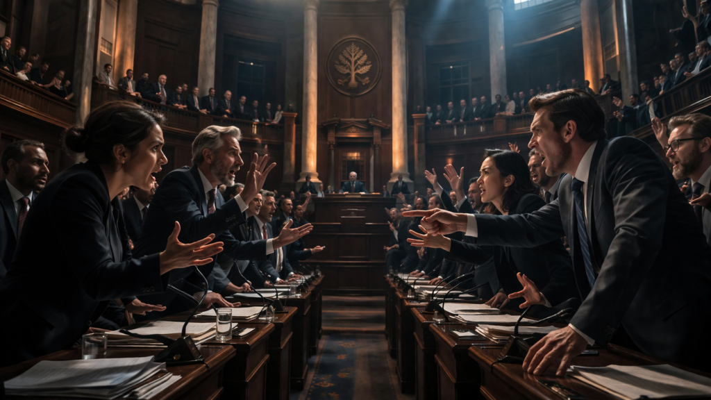 heated political argument scene