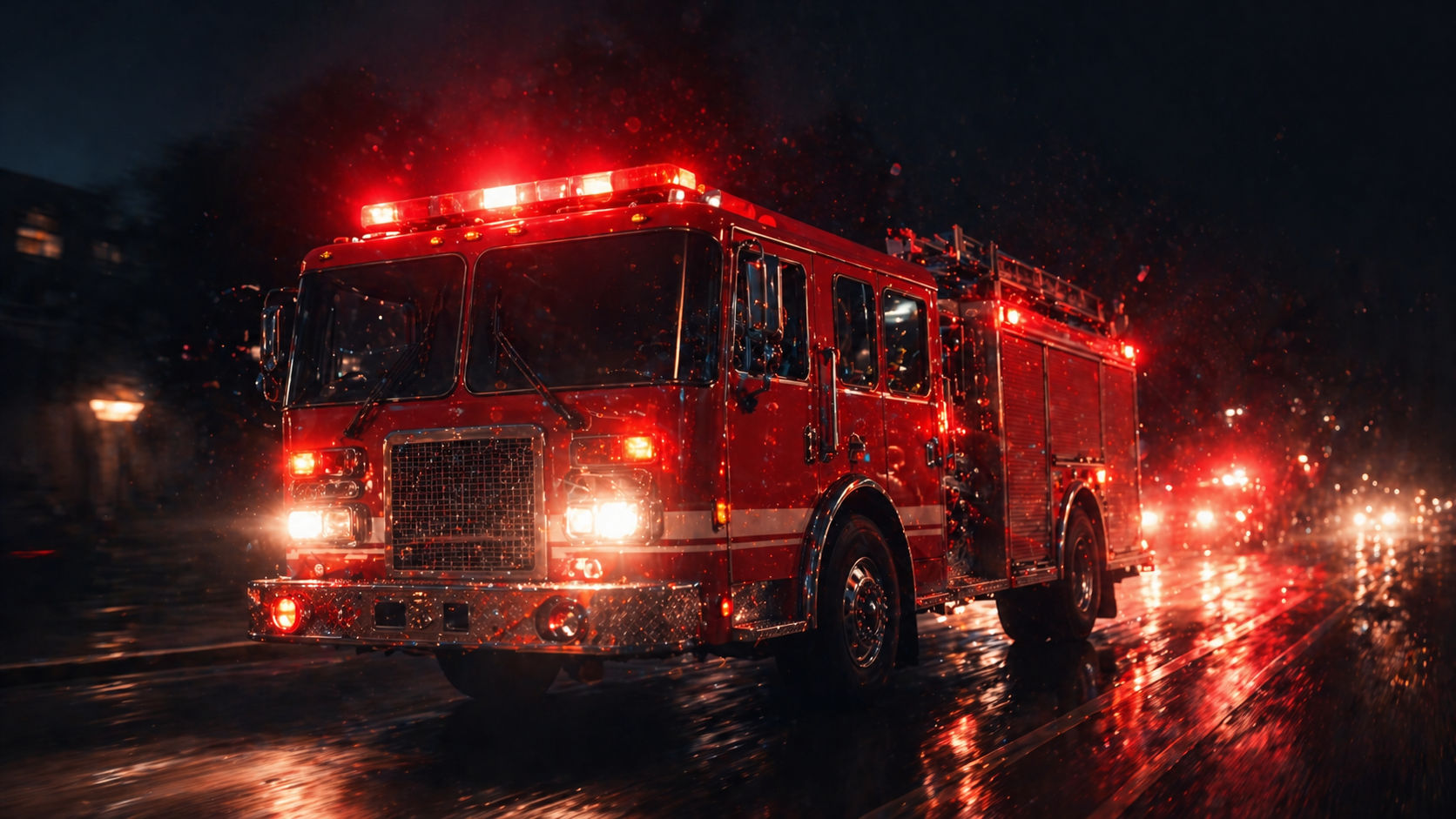Following the Light of a Red Fire Truck