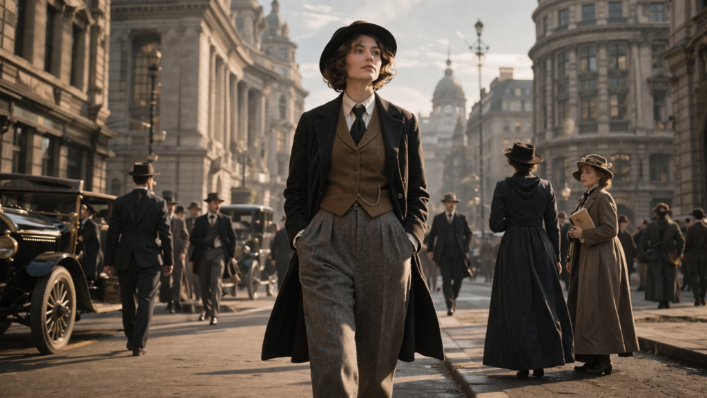 woman wearing pants symbolizing freedom