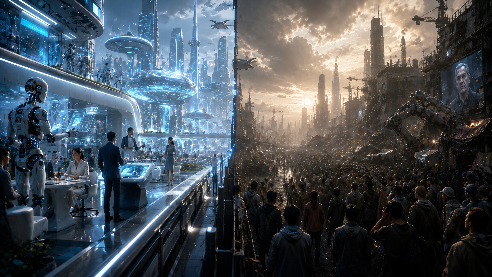 AI society divided by inequality and automation