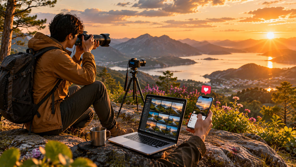 amateur photographer enjoying creative hobby