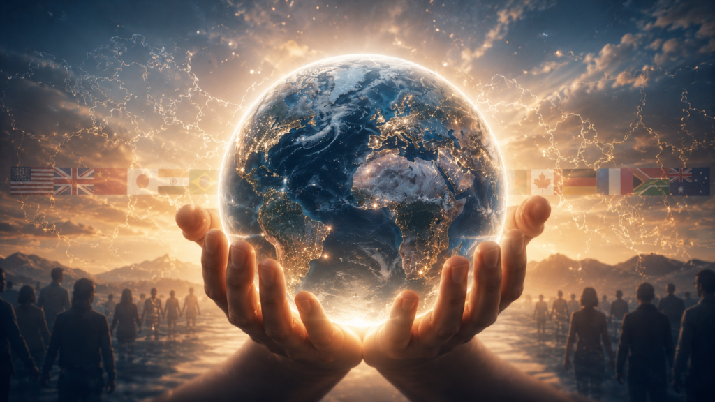 symbolic balance between nations and humanity