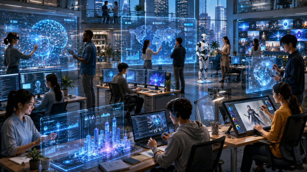 people working in future AI-driven industries