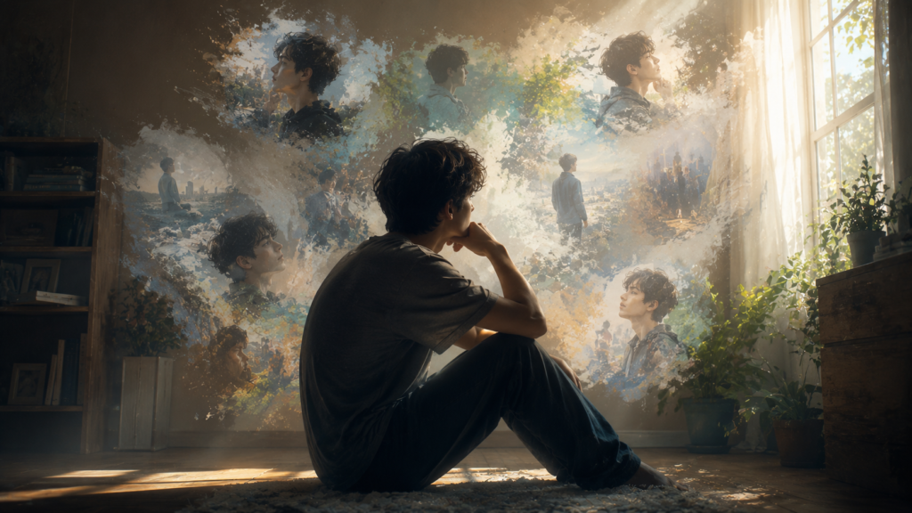 person reflecting on inner self