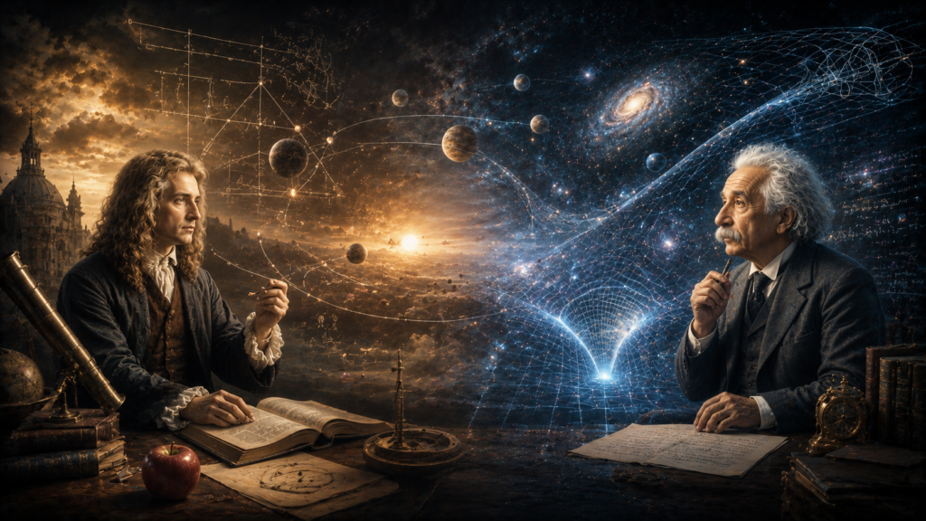transition from Newtonian physics to relativity