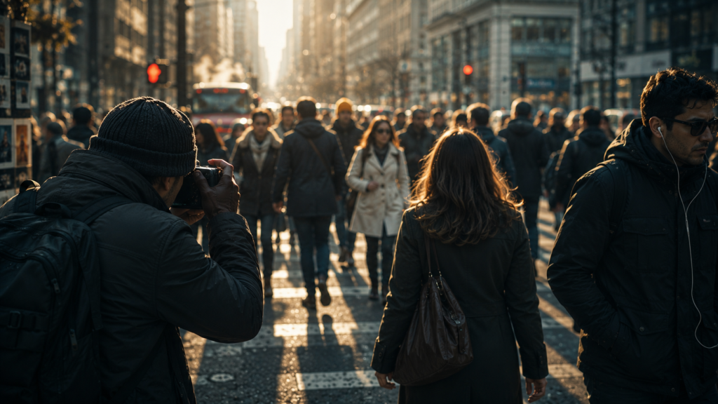 street photographer capturing everyday life