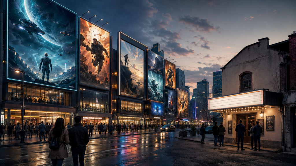 contrast between Hollywood dominance and independent local cinema