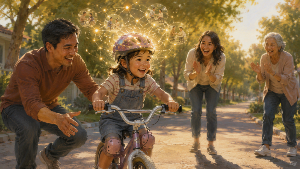 child forming memories through learning and experience