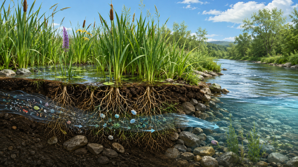 wetlands naturally filtering and purifying freshwater