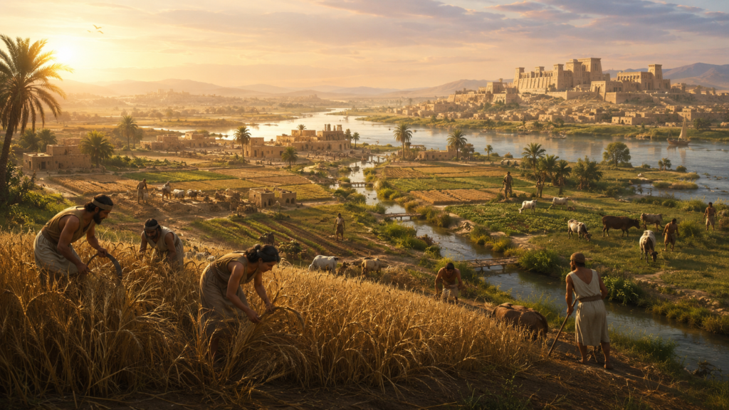 the Agricultural Revolution laying the foundation of civilization
