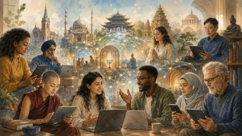 digital networks exposing people to diverse religions and spiritual traditions
